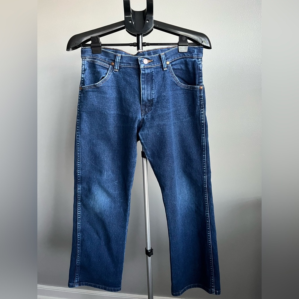Wrangler Denim Blue Jeans Size Boys 16 Husky Dark Wash Relaxed Fit